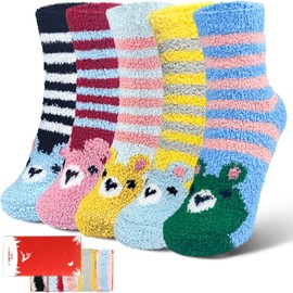 SISOSOCK Fuzzy Socks for Women Cute Cat Paw Socks Women Winter Fluffy Cozy Slipper Socks With Gift Box for Women Girls