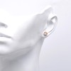 6MM Citrine Color Cubic Zirconia Round Bezel Sterling Silver Studs