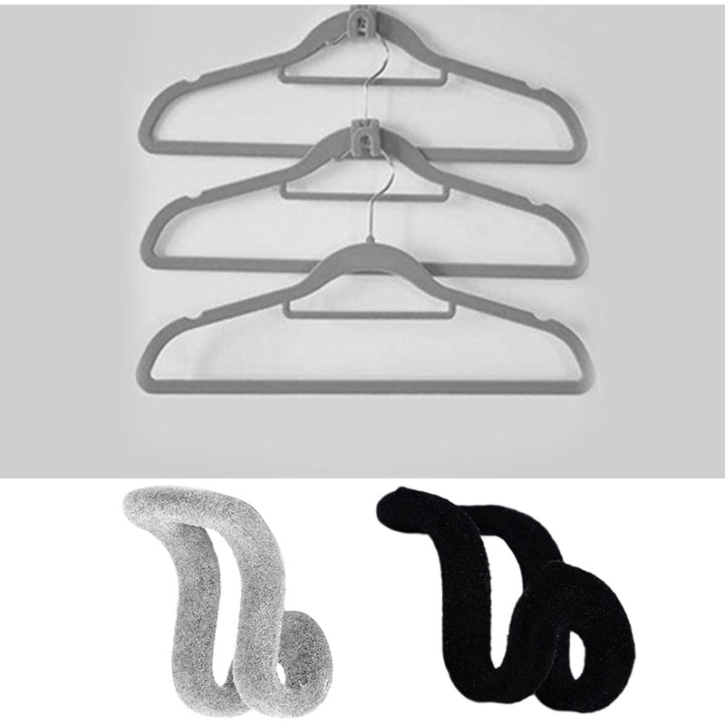 MOREBEST 20 Pcs Clothes Hanger Connector Hooks,Mini Cascading Velvet Hanger