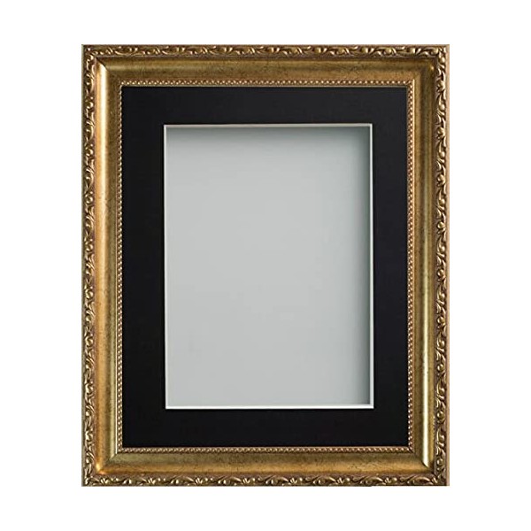 Frame Company Brompton Gold 8x6 inch Frame With Black Mount