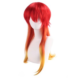 Red Wig, Long Full Wig, Anime Character Cosplay, Disguise, Heat-resistant Wig, Cosplay Accessory, Net Included, Comiket Event, Halloween, School Festival, Cultural Festival, Stage Performance, Costume