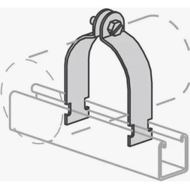 Universal Strut Clamp, 1/2 Inch, for EMT Conduit, Rigid Conduit, PVC, etc., Electro-Galvanized, Indoor/Outdoor, UL Listed, Pre-assembled with Nut & Bolt (100)