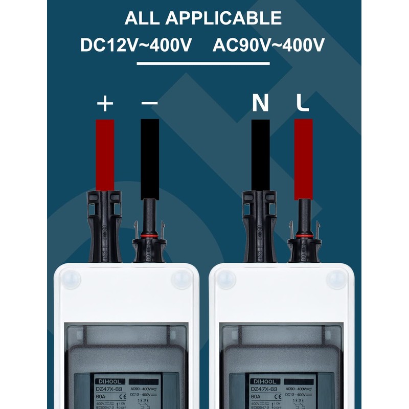 DIHOOL 60 Amp Solar Disconnect Switch, dc Circuit Breaker with