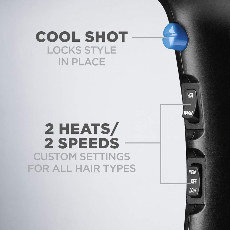 Conair 1875 Watt Turbo Hair Dryer, Blue/Black