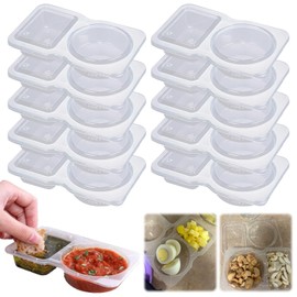 MACULPER Pack of 20 Storage Jars with Lids, Plastic Cups with Lids, Sauce Cups, Tupperware with Lid, Small Tin with Lid, Storage Jars for Kitchen Sauces, Dips, Spices