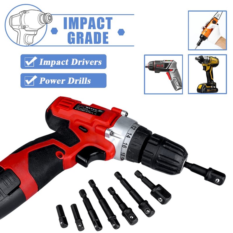Mesee 8 Pieces Impact Grade Socket Adapter Set, CR-V Quick