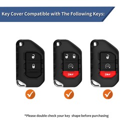 T-carbon Key Fob Cover Compatible with Jeep, Real Glass Fiber Key Fob Protector Compatible with Jeep Wrangler JL JLU Rubicon Sahara JLU Gladiator JT Remote Control Key Accessories 2018-2024(Red)