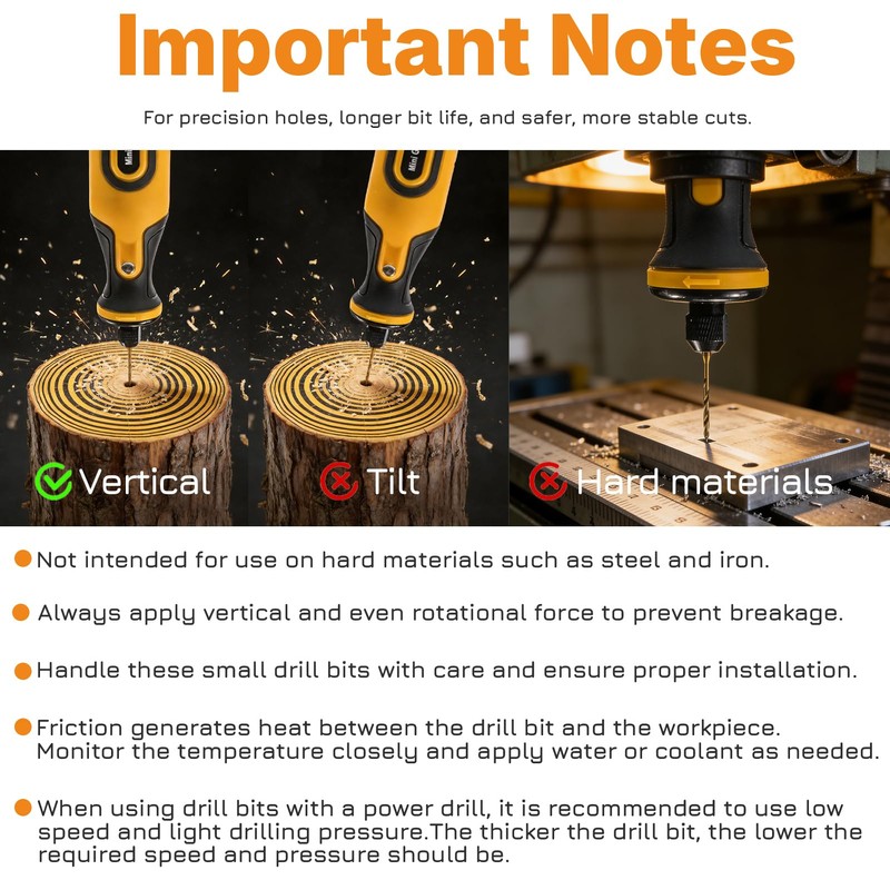 XIFOWE 10Pcs Titanium-Coated HSS Twist Drill Bit Set (0.6mm, 0.8mm,