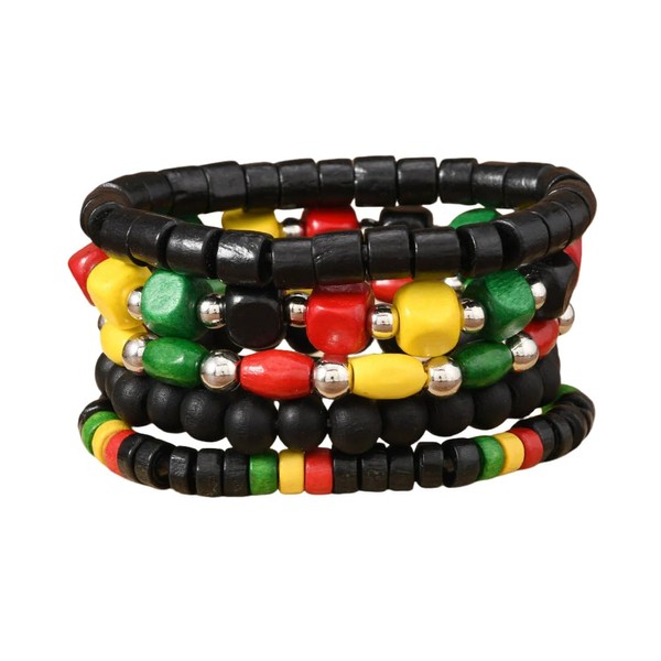MMIUAEG Black History Month Stackable Bracelets Set Juneteenth Accessory African