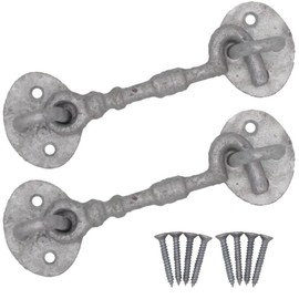 Cabin Hook and Eye Galvanised Cast Iron Heavy Duty 100mm/4 Inch Pack of 2