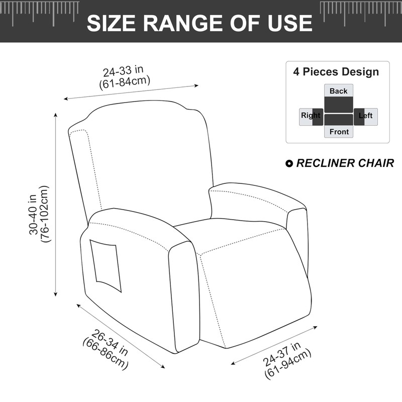 Genina Recliner Sofa Covers - Stretch Reclining Couch Covers with