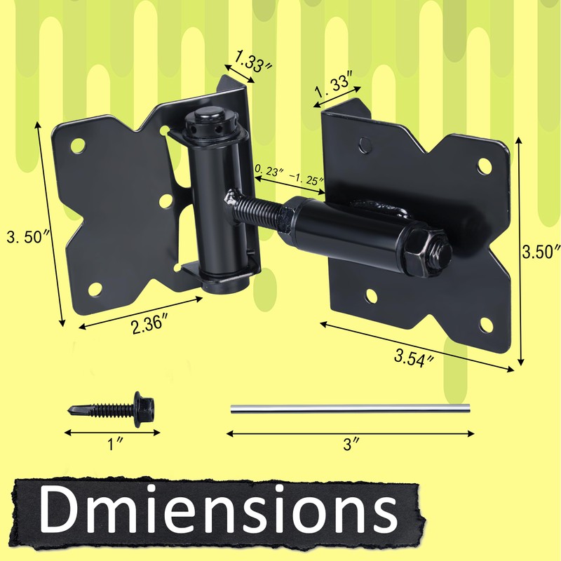 Self Closing Gate Hinges for Wood/Vinyl/PVC/Metal Fence Gate 90 Degree