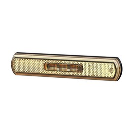 HELLA 2PS 013 300-141 Side Marker Light - Shapeline Tech - LED - 12/24V - Glued/Bolted - Lens Colour: Yellow - Cable: 1500mm - left/right