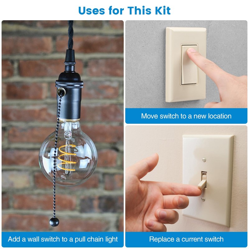 Wireless Light Switch and Receiver Kit, Ortis 300ft RF Range