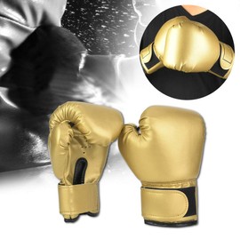 VBESTLIFE Boxing Gloves, One Pair PU Leather Kids Boxing Gloves Kids Punching Sparring Training Gloves (Gold)