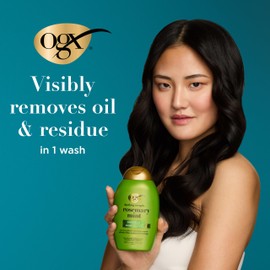 OGX Clarifying Strength + Rosemary Mint Shampoo, Clarifying Shampoo for Oily Hair Visibly Helps Remove Oil & Residue to Clear Away Buildup, Sulfate-Free Surfactants, 13 fl. oz