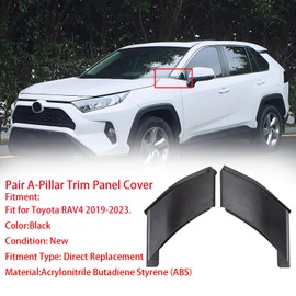 1 Pair A-Pillar Trim Panel Covers Left & Right Side Compatible for Toyota RAV4 2019 2020 2021 2022 2023, Replaces# 60118-0R070, 60117-0R070