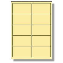 Label Planet® 10 Per Sheet, 5 Sheets (50 Cream Labels). Coloured Paper Labels with Rounded Corners 99.1 x 57mm, LP10/99 C.