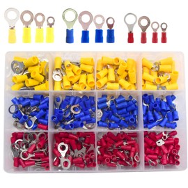 CEEYSEE 360Pcs 22-16 16-14 12-10 AWG Insulated Ring Terminals-Electrical Wire Connectors-Ring Crimp Terminals Connectors Assortment Kit（PRZ)
