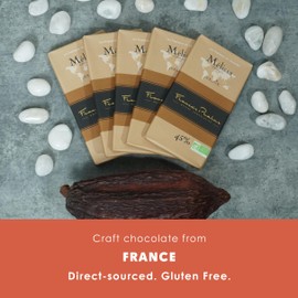 François Pralus Melissa 45% Milk Chocolate 5 Pack - French Chocolate - Bean-to-Bar, Direct Trade - Organic, Soy-Free - Bundle