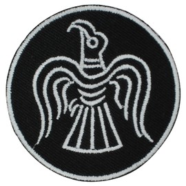 Hawk Viking Circle Patch Iron On Sew On Embroidered Patch Badge Applique for Clothes Shirts Jeans etc