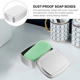 DECHOUS 2 Pcs Aluminum Soap Case Metal Bar Soap Holder with Lid Portable Travel Soap Container Cosmetic Containers Soap Boxes for Home Travel 120ml