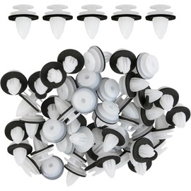 JAZOKA 50 Pcs Car Trim Clips Plastic Fasteners Universal Auto Panel Fixing Clips Plastic Push Rivets Car Door Retainer Mounting Clips for Car Boots Interior Doors Bumper, White Auto Parts