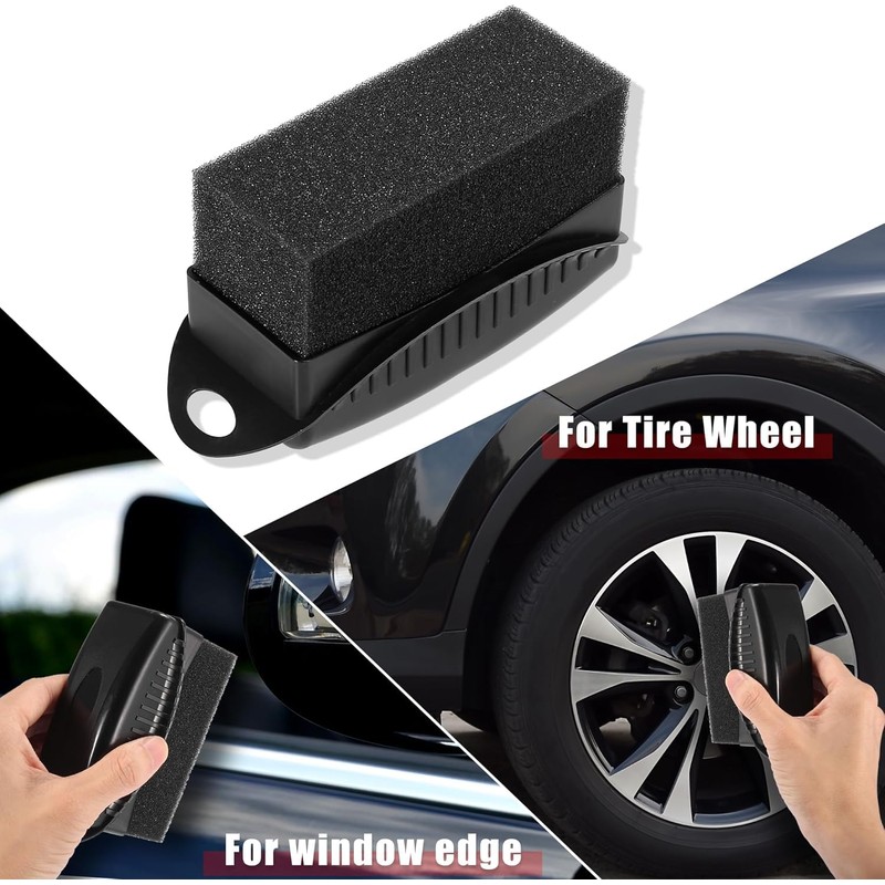2Pcs Car Wheel Waxing Sponge and Tire Shine Applicator Pad