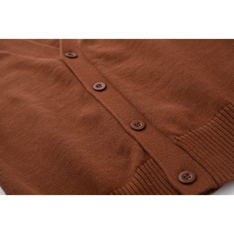 BINIDUCKLING Boys Girls V-Neck School Cardigans Long Sleeve Button-up Knitwear