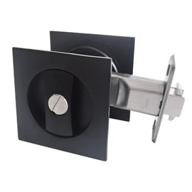 Pocket Door Lock – Privacy Pocket Door Hardware Latch,Contemporary Privacy Square Sliding Barn Door Lock Latch etc, Recessed 2 Sided, Silver Sliding Pocket Door Lock Matt Black (Black-Privacy)