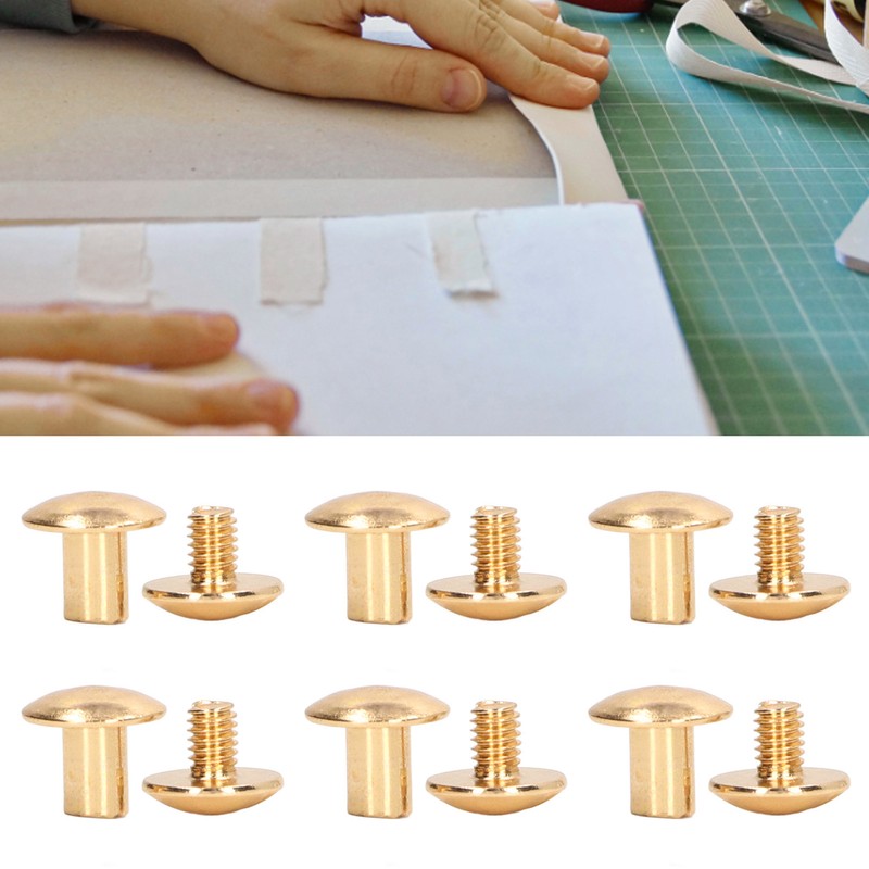200 Sets Book Binding Screw Uniform Coating Curved Surfaces Brass