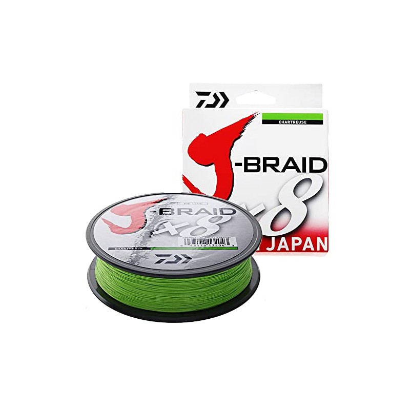 Daiwa J-Braid 8 Braid 0.28mm, 26,5kg/58lbs, 150m chartreuse