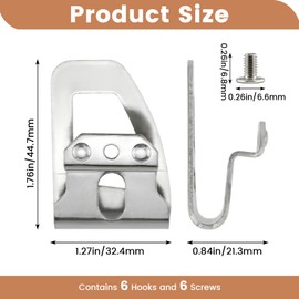 Aifeier ET 6 Pack 42-70-2653 Replacement Belt Clip Hook for Mil-waukee, Stainless Steel M18 Belt Clip with Screws, Impact Driver Hammer Drill Replace for 2604-20, 2604-22, 2604-22CT, 2797-22