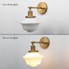 Pathson Vintage Wall Sconce Lamp with Milk White Glass Shade,