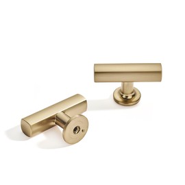khtumeware 10 Pack 2 Inch 10 Pack Brushed Brass Cabinet Knobs Satin Gold Kitchen Soild Cabinet Knobs Drawer Knobs Cabinet Hardware Zinc Knobs for Dresser Drawers