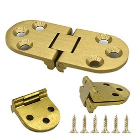 Renashed 4 Pcs Round Edge Hinge Brass Butler Tray Hinge Round Edge 180 Degree for Butler Folding Tables Furniture Table with Screws