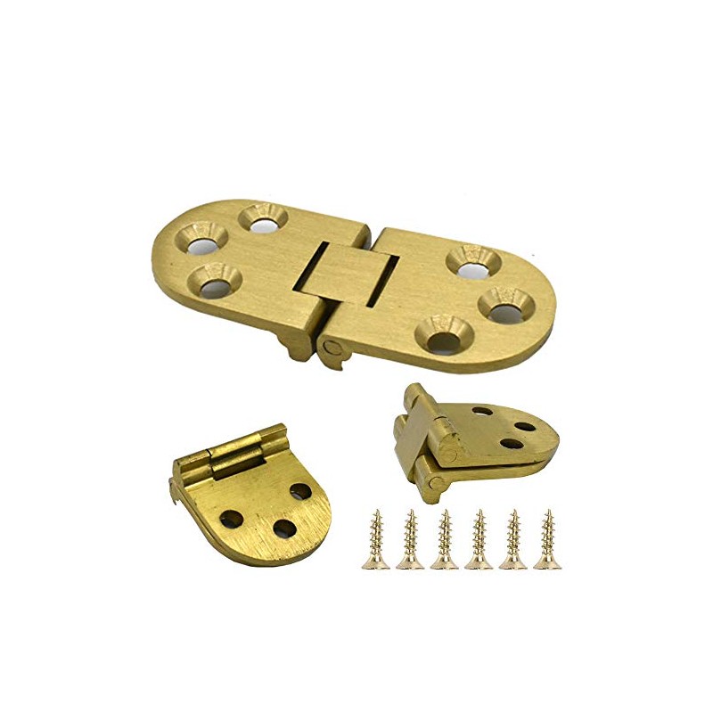 Renashed 4 Pcs Round Edge Hinge Brass Butler Tray Hinge