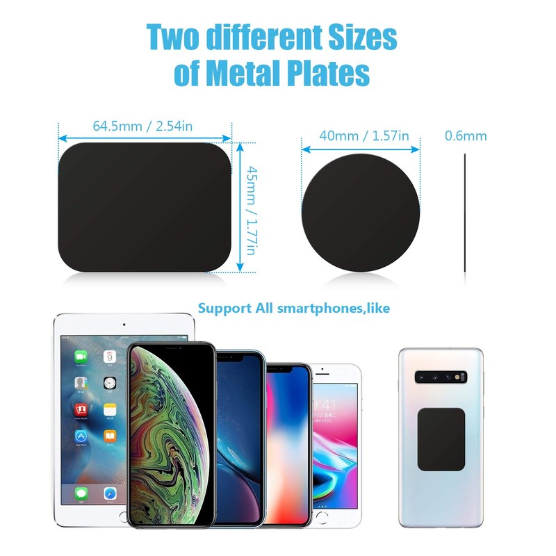 Mount Metal Plate with Adhesive for Magnetic Cradle-Less Mount by