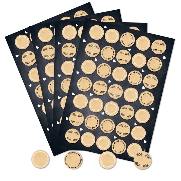 Logbuch-Verlag Small Round Blank Kraft Paper Sticker Natural Brown Beige