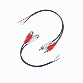 rgzhihuifz 2 Pack 6inch RCA Female to Speaker Wire, RCA Female Plug Adapter Connector to Bare Wire Open End Audio Cable for Amplifier Audio Video Receiver Speakers