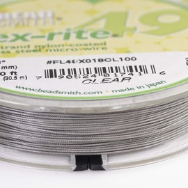 BeadSmith Flex-Rite Beading Wire, 49 Strand .018" Thick, 100 Foot Spool, Clear