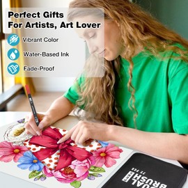 APOGO Dual Brush Pen Set, 72 Felt Tip Pens, Double-Sided Brush Pens, Fine Liner Pens, Watercolour Marker Set for Hand Lettering, Calligraphy, Manga Journal, Mandalas Pens for Children and Adults