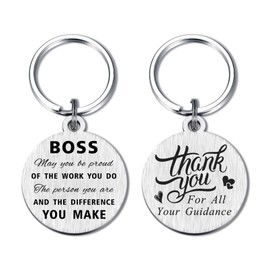 Yobent Boss Christmas Keychain Gifts for Men Women, Boss Appreciation Present from Staff, Boss Thank You for All Your Guidance Gift Ideas for Xmas Birthday Boss Day