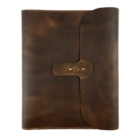 Leather Worx, Moleskine Cover (8.5 x 11 in.) Executive Portfolio for Business, Personal Planner for Men & Women, Full Grain Leather, Handmade, Bourbon Brown