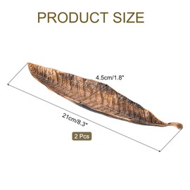 sourcing map Incense Holder Set, Leaf Incense Burner, Incense Ash Catcher, Modern Stick Incense Holder for Yoga, Meditation, Home, Office, Bronze