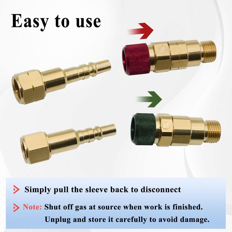 Ebrmeiwo QDB10 Quick Disconnect Kits for Torches with Check Valves,