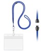 Horizontal ID Badge Holder with Breakaway Lanyards Clear Plastic Name