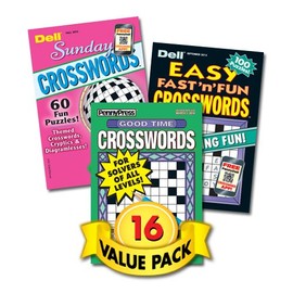 Family Fun Crosswords for Teens, Adults & Seniors – 16 Pack [Paperback] Penny Press/Dell Magazines