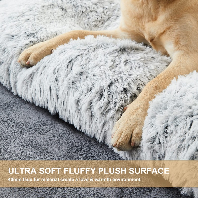 BFPETHOME Dog Beds for Large Dogs, Plush Dog Crate Bed