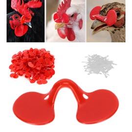 100PCS Chicken Eye Protector Pinless Set, Preventing Chicken Picking with Material, for Better Flock Management (Medium Single Beam)